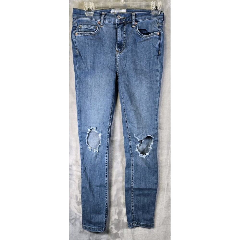 FREE PEOPLE Skinny Jeans Juniors 27R Blue Boho Punk Grunge Hippie Distressed